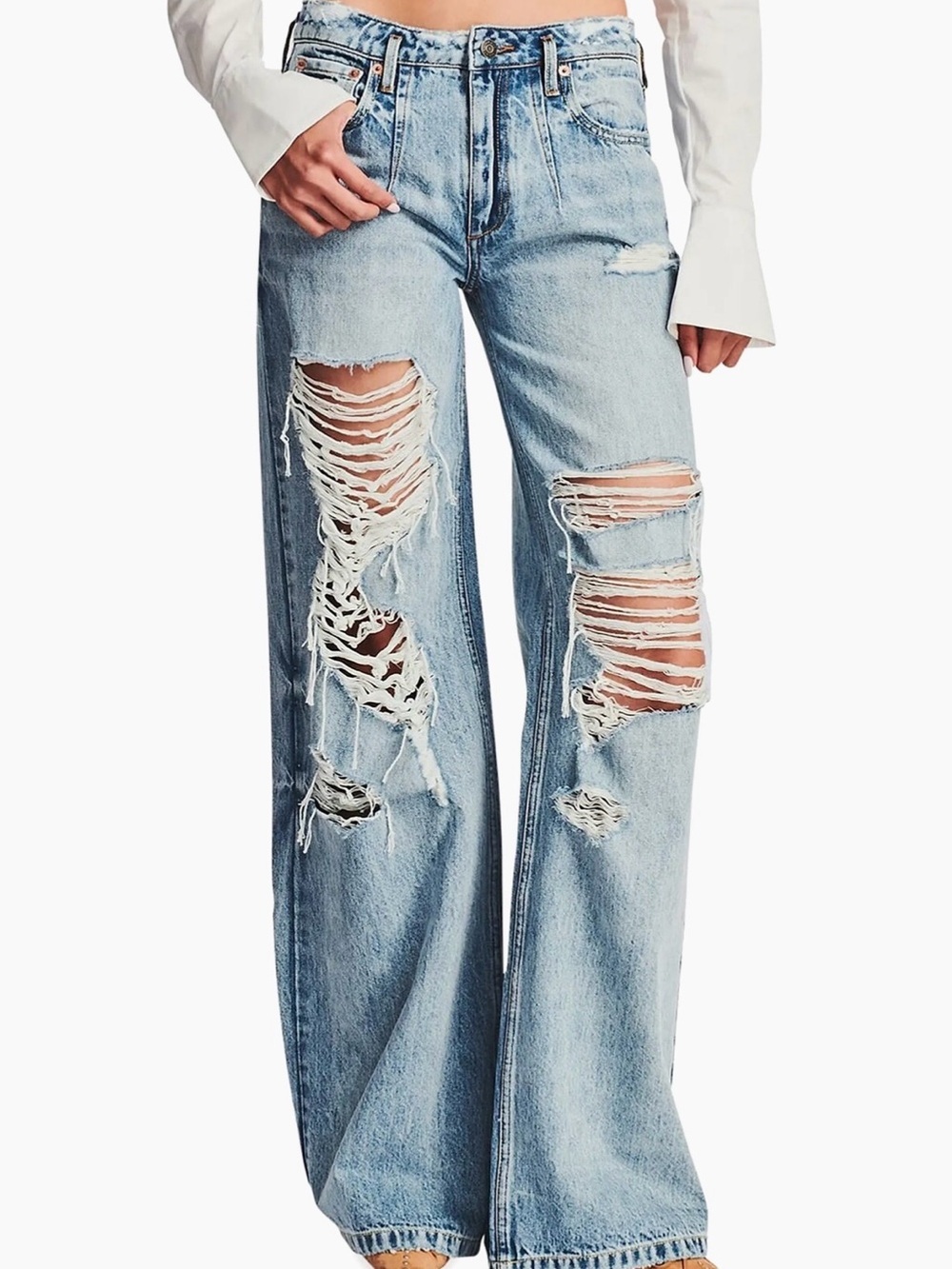 SER.O.YA Wide Leg Ultra Baggy Distressed Fiona Jeans